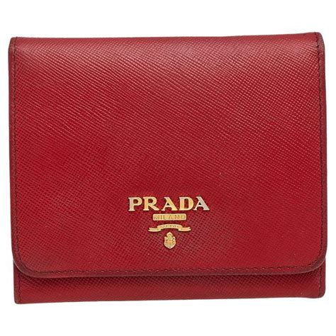 prada red continental wallet|Prada red wallet sale.